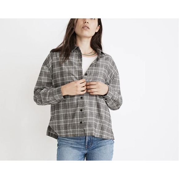 Madewell Plaid Westlake Shirt Button Up Gray Size Small - Picture 1 of 10